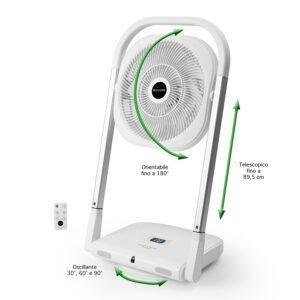 MACOM SLIMMY Potente ventilatore pieghevole salvaspazio con 9 velocità